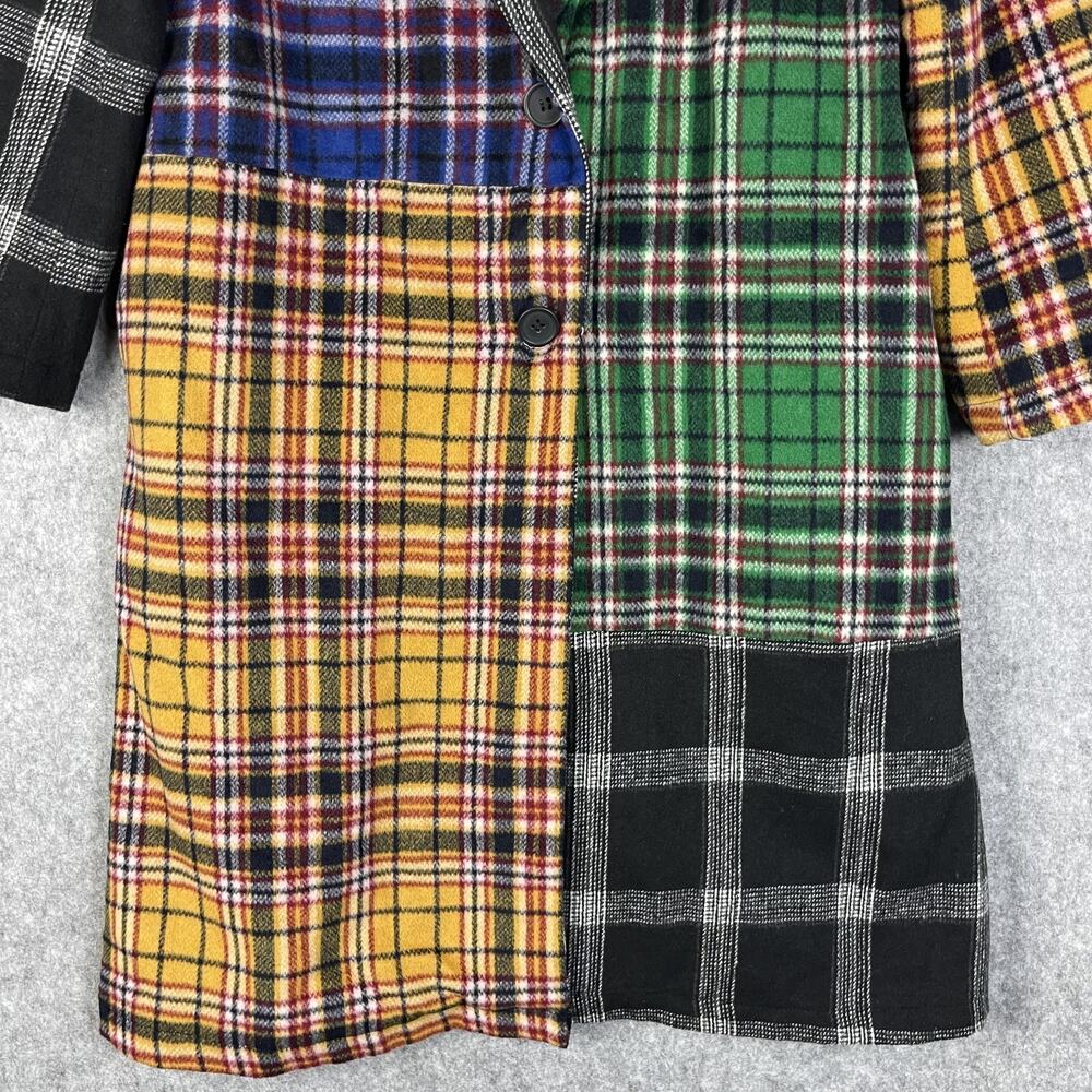 Dolls Kill Current Mood Academy Punk Plaid Jacket Coat Womens Medium Wool Blend - Picture 3 of 15